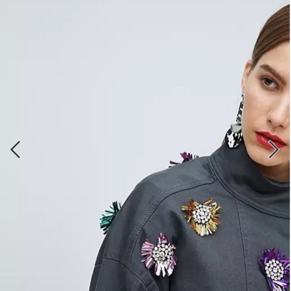 ASOS Custommade military jacket with flower embellishments - Picture 4 of 11